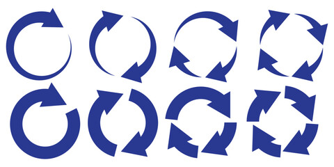Wall Mural - Circular arrows icon. A set of arrows arranged in a circle. Update, Reboot, Refresh, Reload icon. Vector clipart.