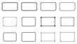 © Anda - rectangle thin frame border, square black glowing vintage frame set vector illustration
