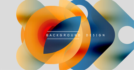Wall Mural - Abstract colorful layers create dynamic visual effect. Modern design elements blend, forming fluid composition. Bright hues dominate.