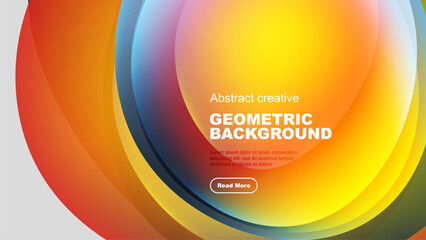 Wall Mural - Vibrant overlapping circles create dynamic abstract geometric background. Text invites further exploration.