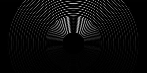 3D silver lines techno abstract background overlap layer on dark space with circles effect decoration. Modern graphic design element stripes style concept for web banner, flyer, card or brochure cover