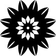 © ZAK Designs - Abstract Geometric Flower Icon | Black and White Vector Mandala Silhouette
