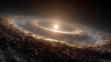 Wall Mural - Spiral galaxy with glowing star center in space