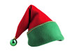 © MdIbrahim - A festive red and green elf hat with a shiny gold bell attached to the tip isolated on transparent background