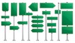 © suryo - Collection of green blank road signs and direction arrows, isolated