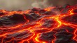 © Stock - Fiery Lava Flow - A Molten Landscape of Intense Heat and Power.