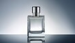 © Lynn - a clear rectangular perfume bottle with a silver cap transparent glass modern design