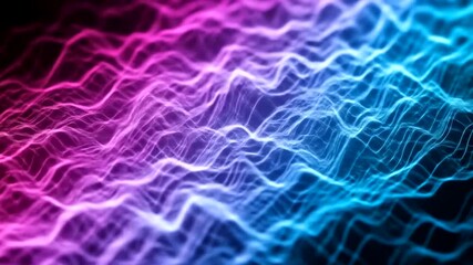 Abstract Waves Background with Glowing Lines in Blue and Purple Gradient Colors
