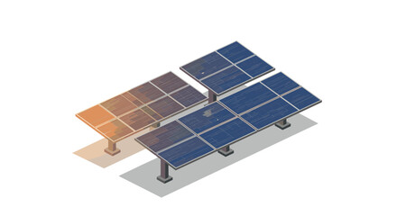 Isometric solar panel array with clean energy focus