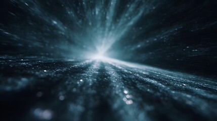 Wall Mural - An abstract tunnel of light and data streams flowing through cyberspace with a high tech glow