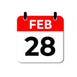 © Raj Studio  - February 28 Day Calendar Vector Icon Perfect for planner, reminder, time management, schedule, office, business, and monthly event start design template