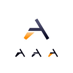 Wall Mural - Logo Letter A, digital cyber space alphabet font