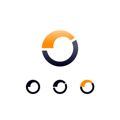 Wall Mural - Logo Letter O, digital cyber space alphabet font