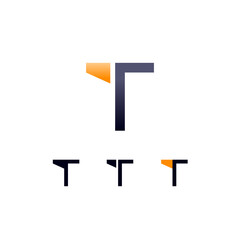 Wall Mural - Logo Letter T, digital cyber space alphabet font