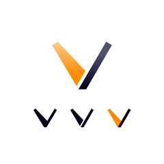 Wall Mural - Logo Letter V, digital cyber space alphabet font