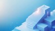 © mas - Abstract white stairs leading upwards, blue background, success concept, website banner