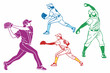 © creative - set of Baseball pitcher silhouette vector isolated on white background