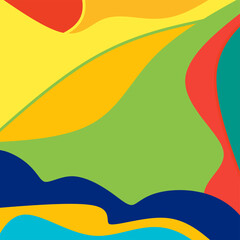 Wall Mural - Colorful waves of abstract harmony