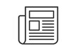 © Emil - Newspaper line vector icon. News symbol illustration. Daily paper, press, and journalism concept. Media, publication, and article sign. Breaking news, headline, and gazette graphic.