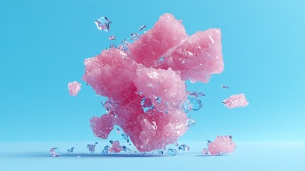 Wall Mural -    ice cubes on a blue background against a blue sky