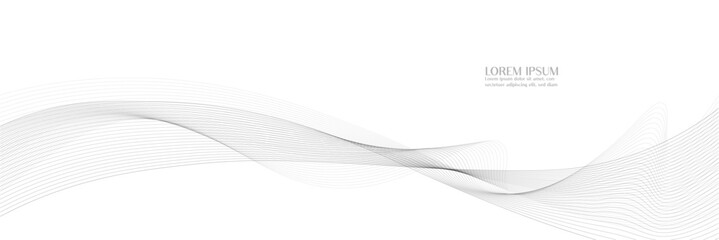Wall Mural - Minimalist gray flowing lines abstract background design element for website or presentation.