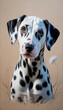 © Dzianis - Color illustration in the style of realism of a portrait of a Dalmatian dog. Vector graphics. EPS