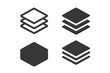 © Bruno - Platform vector icon set layered stack symbols, abstract geometric shapes illustration, transparent background, ordered multipurpose design elements for UI, technology, and interface