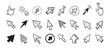 © Yanka - Cursor doodle icon set. Click cursor hand drawn set. Isolated mouse cursor