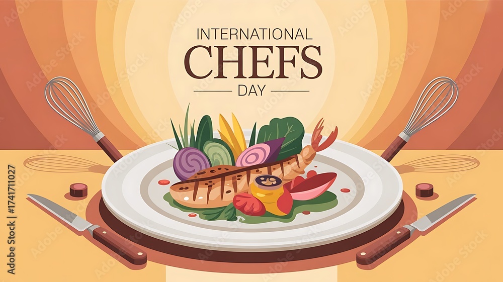 International chefs day festival poster design, web banner, header ...
