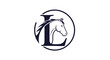 © Anisah - Elegant Horse Head and Letter L Logo Design in a Circular Frame Illustration