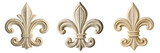 Three fleur de lis isolated on transparent background