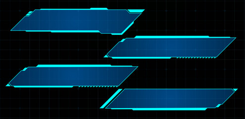 Set Technology box or futuristic callout title. Vector illustration	