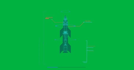 Wall Mural - Animation of scientific data processing over transparent background