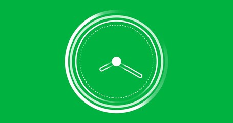 Wall Mural - Animation of clock moving on transparent background