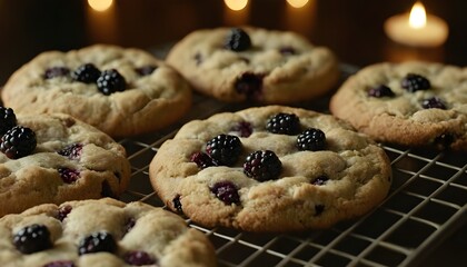Wall Mural - batch of blackberry cookies