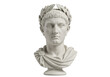 © Florin - White marble bust of Roman Emperor Augustus isolated, ancient sculpture on transparent background, classical art for history and culture