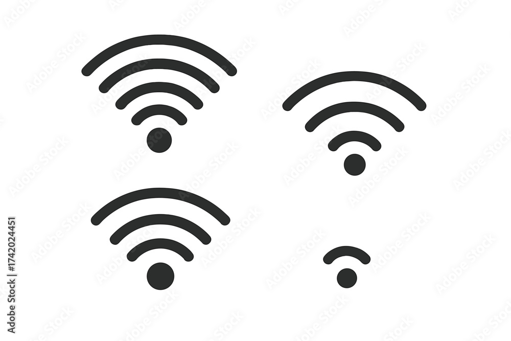 Wifi icon set. Wireless internet connection symbol. Vector illustration ...