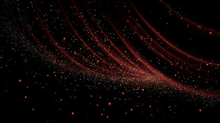 Wall Mural - Cosmic Dust Trails: An ethereal scene unfolds as trails of radiant particles cascade across a dark, boundless expanse, evoking a sense of wonder and infinite possibilities.