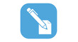© mulyadi - Minimalist aesthetic artwork featuring a white pen and paper icon displayed against a soft blue square backdrop illustration