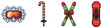 © Totomonk - Christmas pixel art lifestyle hobbies with snowflake goggles candy cane ski and snowboard festive winter sports