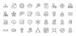 © MSTRABEIA - Business management line icon set. Vector pictograms of teams, strategy, documents, finance, communication, and administration, thin linear illustration.