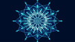 © Theevit - A blue and white snowflake with a blue center. The snowflake is surrounded by a blue border