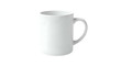 © kampart - Simple white ceramic mug with a C-shaped handle, isolated