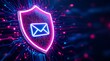 © CuteBee - Email security concept with shield and envelope for secure communication and cyber protection system