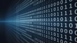 © TechVerse - Binary code background with zero and one digits in perspective view