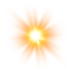 Wall Mural - Special lens flare effect on transparent background, camera special flares rays effect, sun rays or sun flare effect realistic, png file