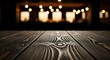 © Budi - Rustic Wooden Table with Soft Bokeh Lights