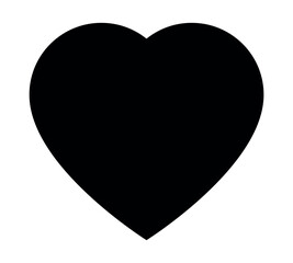 Wall Mural - heart shape icon symbol, black and white illustration