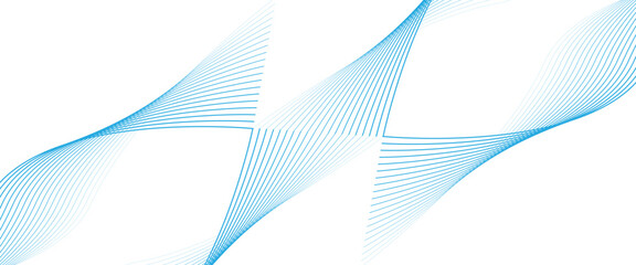 Wall Mural - Vector modern blue wave curves line for banner design