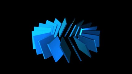 Wall Mural - Colorful Iridescent 3D Cylinders Animation with Shiny Gradient and Abstract Motion on Black Background